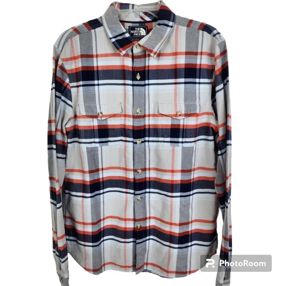 The North Face Mens Long Sleeve Plaid Pattern Button Down Shirt Size Medium